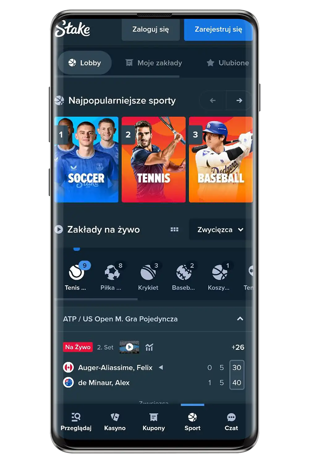 Kasyno Stake na urządzeniu mobilnym