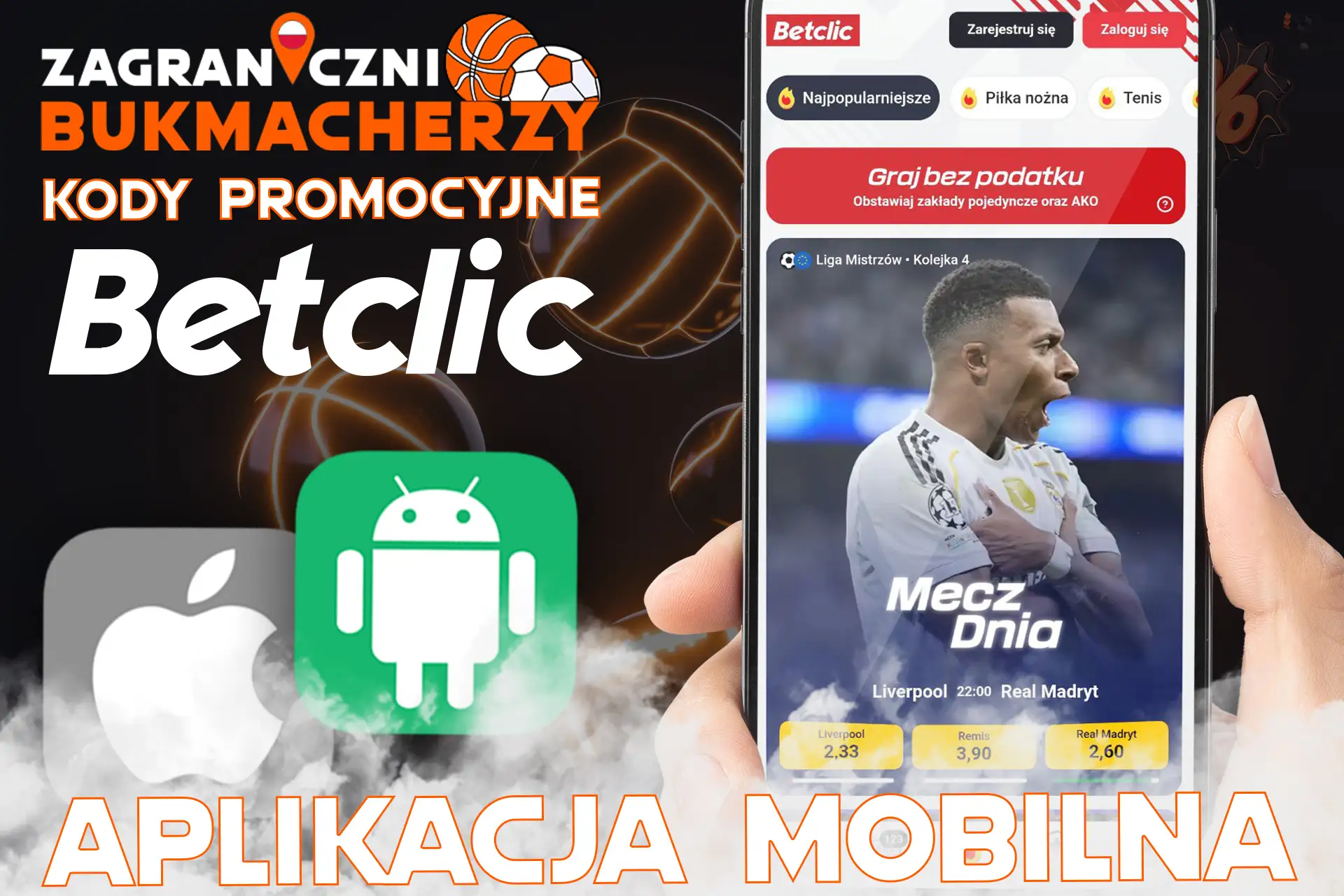 Użyj kodu promocyjnego w aplikacji mobilnej bukmachera